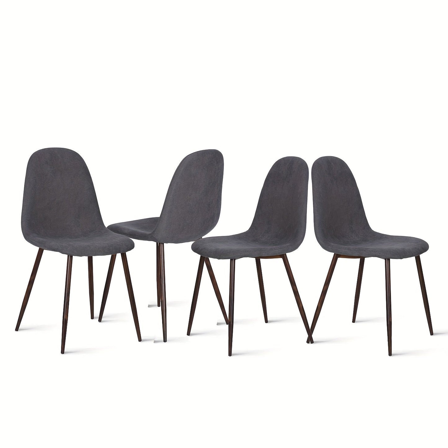 Modern Dining Chairs Set of 4 - Upholstered Side Chairs with Elegant Metal Legs