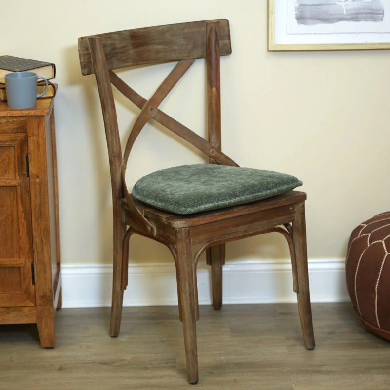 Non Slip 15" x 16" Green Chair Cushion