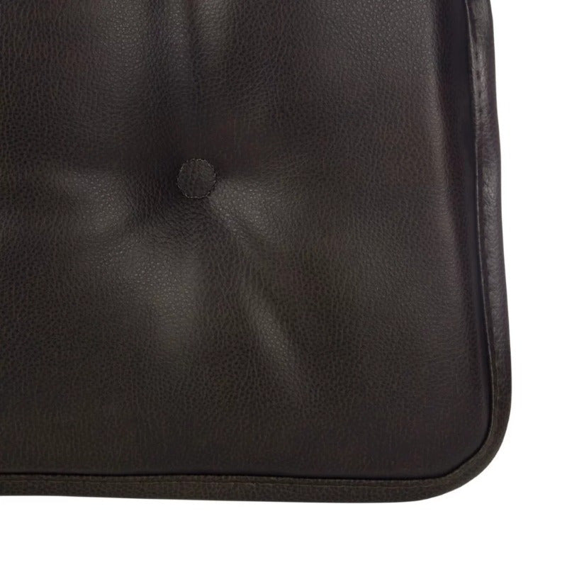 Non Slip 15" x 16" Faux Leather Dark Brown Chair Cushion