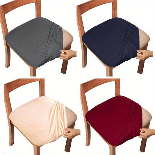 6pcs Set Milk Silk Elastic Home Kitchen Dining Chair Slipcover, Chair Cover, Furniture Protector For Wedding Office Living Room Hotel Home Decor