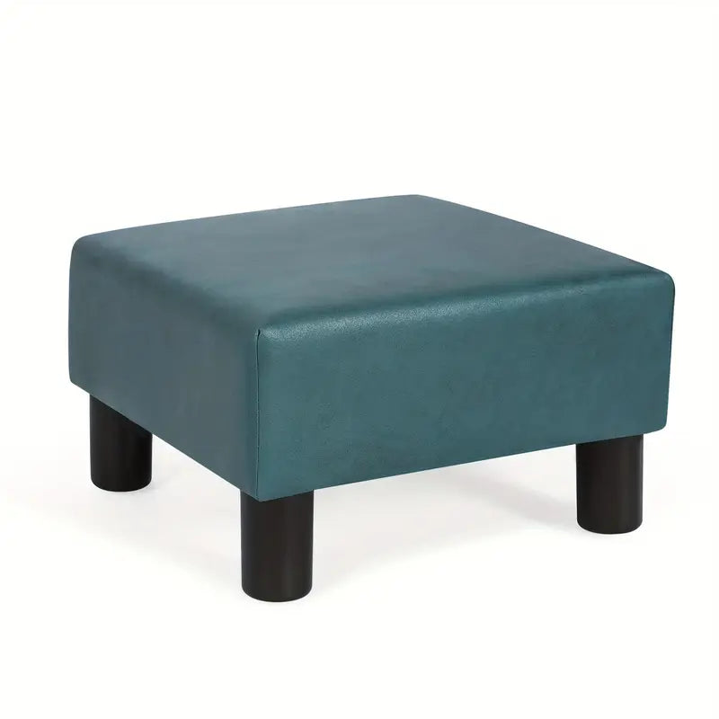 Chic Modern Square Ottoman - Compact 15.5" Footrest Stool with Felt Pads for Living Room & Bedroom, Easy-Clean Polyester Fabric