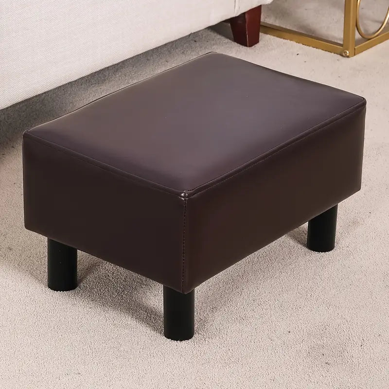 Small Foot Rest Stool Ottoman, Faux Leather Footrest Footstool For Chair, Under Desk, Office, Living Room