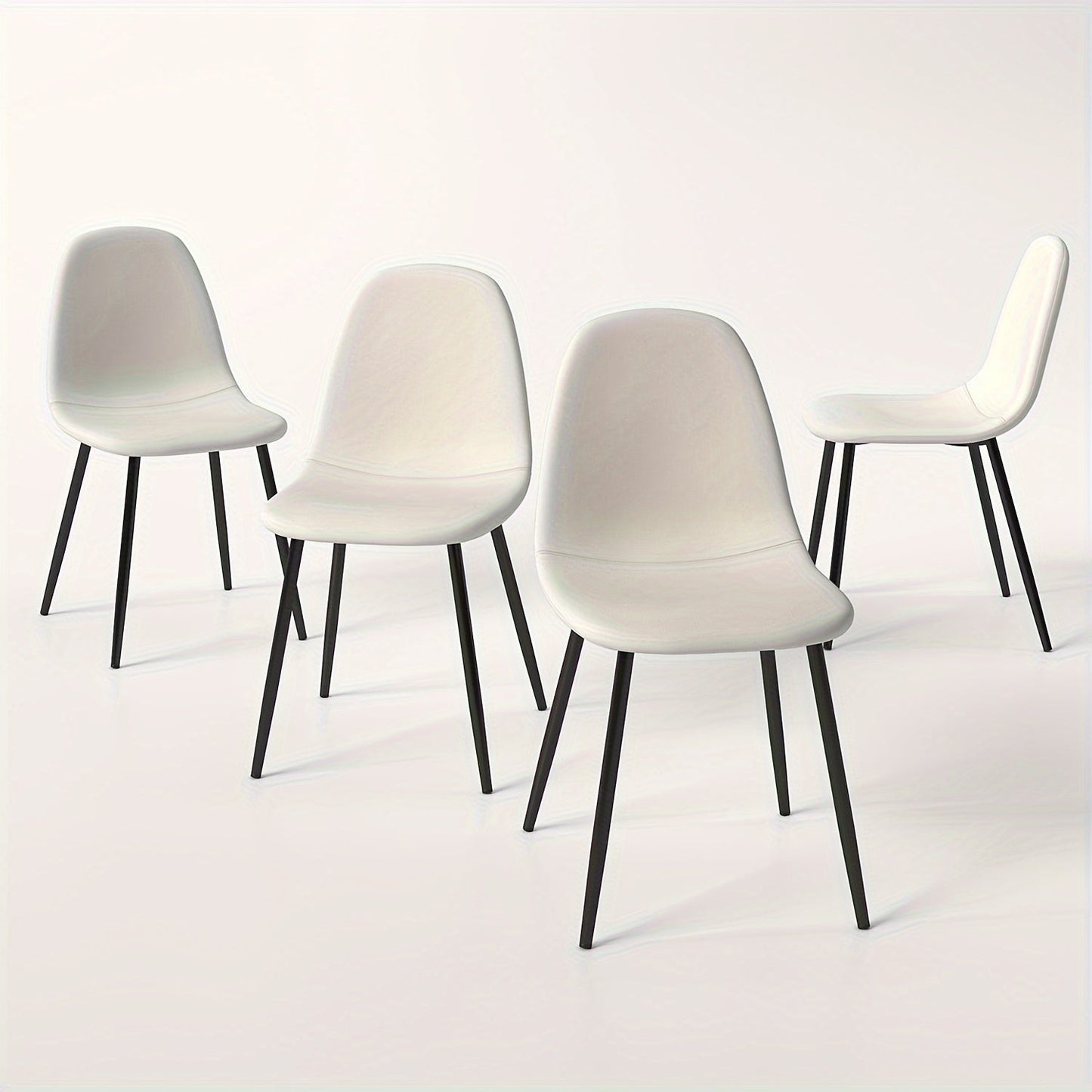 Modern Dining Chairs Set of 4 - Upholstered Side Chairs with Elegant Metal Legs