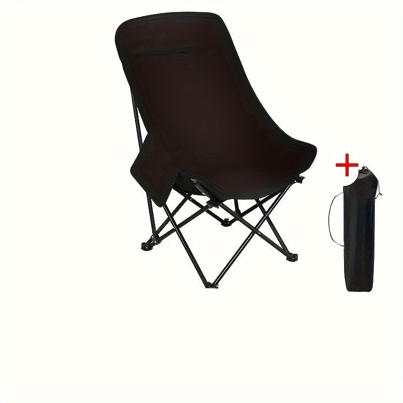 Lightweight High-Back Moon Chair with Storage Bag - Durable Oxford Cloth, Perfect for Camping, Fishing, Beach & Outdoor Activities