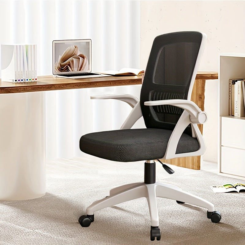 Ergonomic Office Chair, Mesh Desk Chair With Adjustable Lumbar Support, Flip-Up Arms, Swivel Rolling Wheel, Big And Tall Comfy Wide Work Task Computer Gaming Chairs