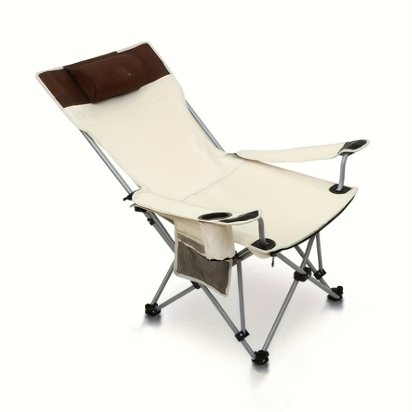 Outdoor Folding Chair, Ultra-Light Portable Recliner with Backrest, Metal Non-Electric Fishing Chair, Ideal for Bachelor Party, Graduation, Carnivals - Suitable for Beach, Camping, Thanksgiving, Fourth of July, New Year, Passover - No Feathers, Pack of 1