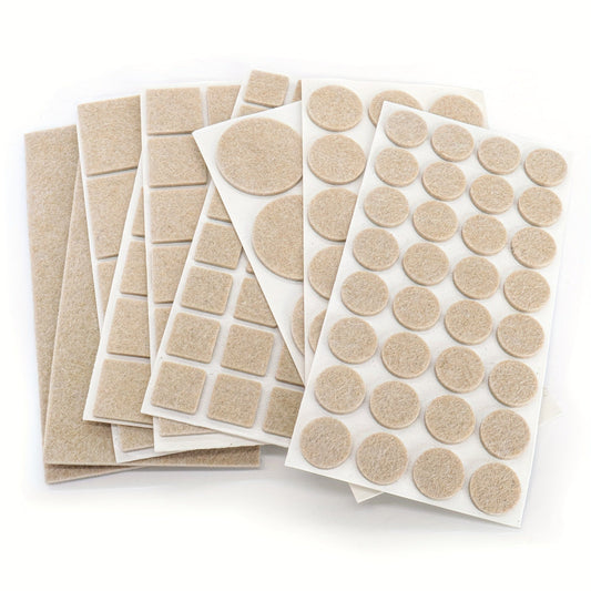 130-Piece Furniture Felt Pads Set in Neutral Beige, Various Sizes for Hardwood Floor Protection, Non-Slip Chair Leg Pads, Metal Finish Protector for Furniture and Floor