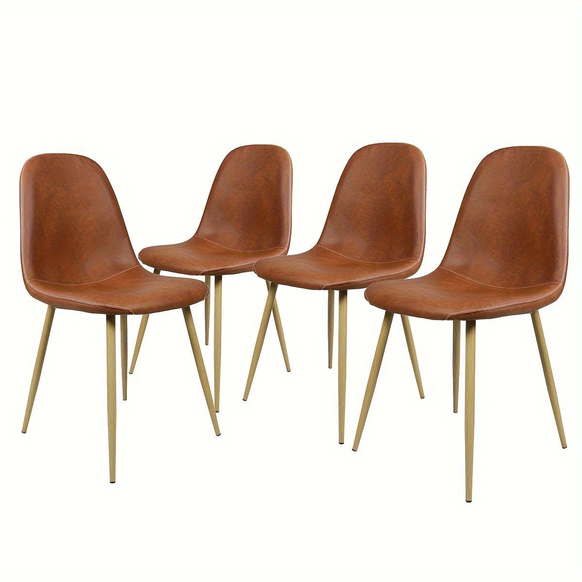 Modern Dining Chairs Set of 4 - Upholstered Side Chairs with Elegant Metal Legs