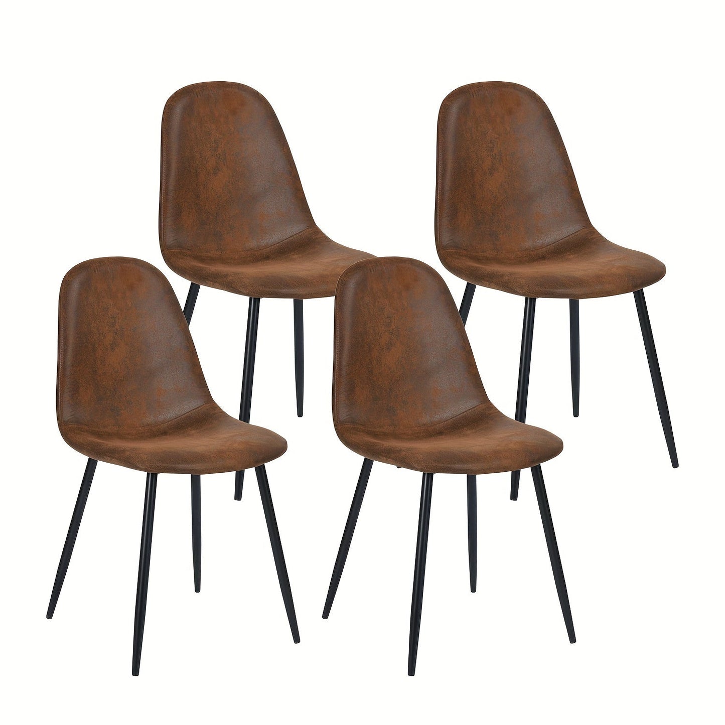 Modern Dining Chairs Set of 4 - Upholstered Side Chairs with Elegant Metal Legs