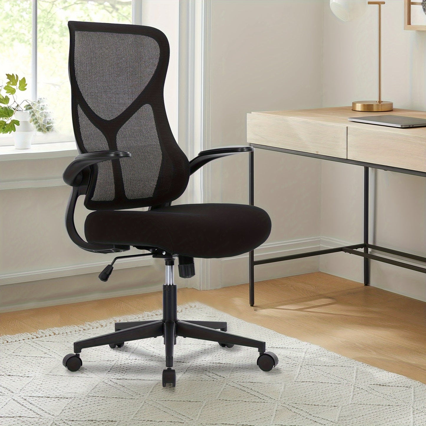 Ergonomic Office Chair - Executive High Back Computer Chair, Height Adjustable Mesh Home Desk Chair with Lumbar Support, Gray