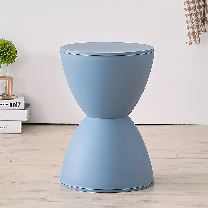 Modern Minimalist Plastic Stool - Multifunctional, Thickened for Home Use, Ideal for Dining & Living Room, Round Ottoman-Style Footrest, Perfect for Makeup, Shoe Changing & Bathroom