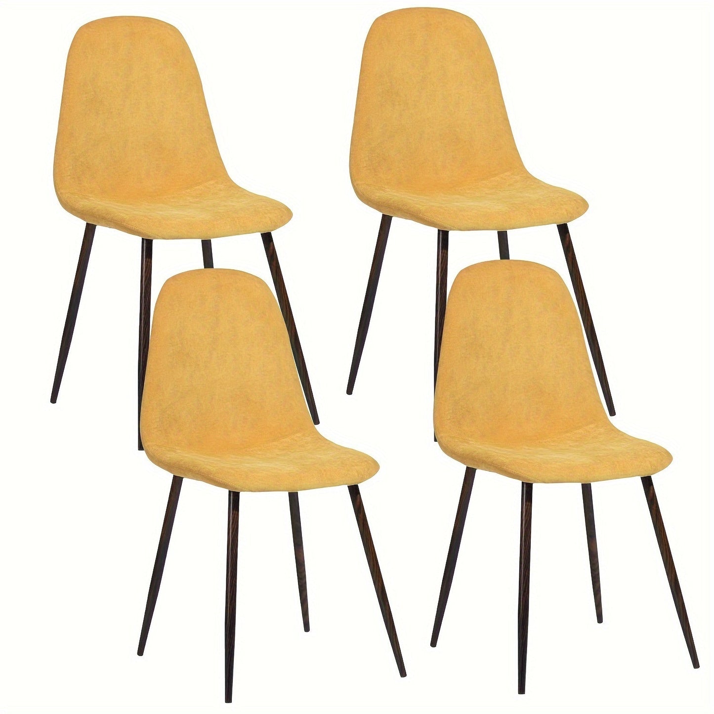 Modern Dining Chairs Set of 4 - Upholstered Side Chairs with Elegant Metal Legs